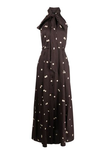 ASPESI bow-detail sleeveless long dress - Marrone