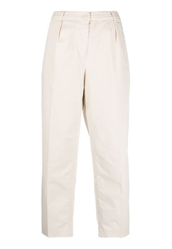 ASPESI elastic-waist cropped trousers - Toni neutri