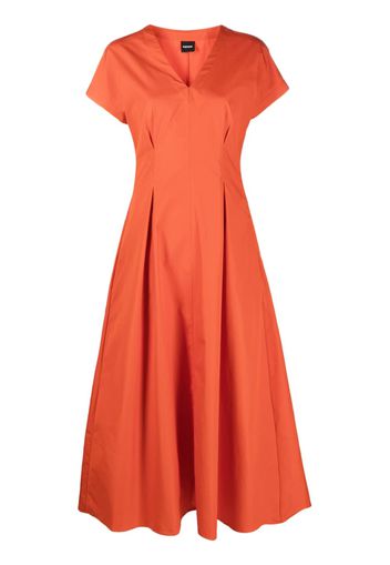 ASPESI short-sleeve pleated long dress - Arancione