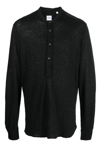 ASPESI long-sleeve linen T-shirt - Nero