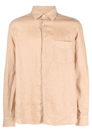 ASPESI long-sleeve linen shirt - Marrone