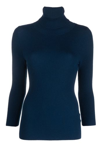 ASPESI ribbed-knit roll-neck knitted top - Blu