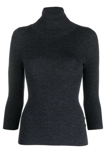 ASPESI ribbed-knit roll-neck knitted top - Grigio