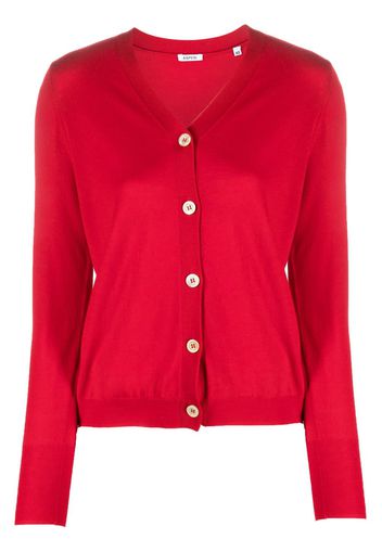 ASPESI Cardigan con scollo a V - Rosso