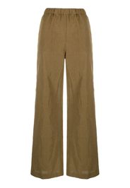 Aspesi micro-check wide leg trousers - Verde