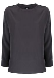 ASPESI crew neck long-sleeved silk top - Grigio