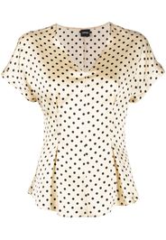 ASPESI polka-dot flared silk blouse - Toni neutri