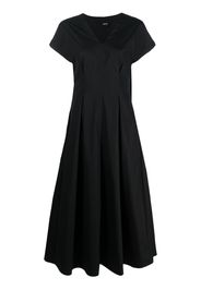 ASPESI short-sleeve pleated long dress - Nero