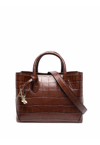 Aspinal Of London London crocodile-effect tote - Marrone