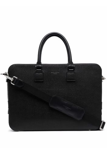 Aspinal Of London Mount Street leather briefcase - Nero