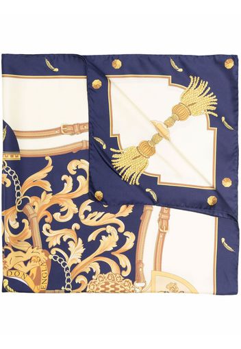 Aspinal Of London Aspinal Signature silk scarf - Blu
