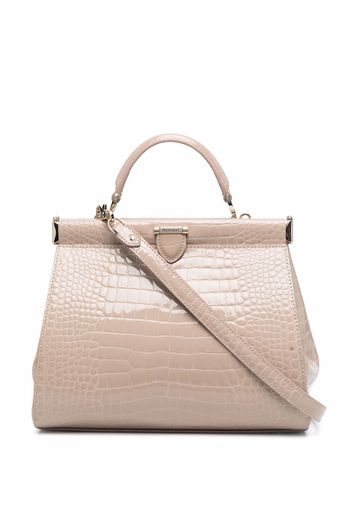 Aspinal Of London Florence small crocodile-embossed bag - Toni neutri