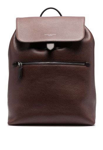 Aspinal Of London Reporter grained-effect backpack - Marrone