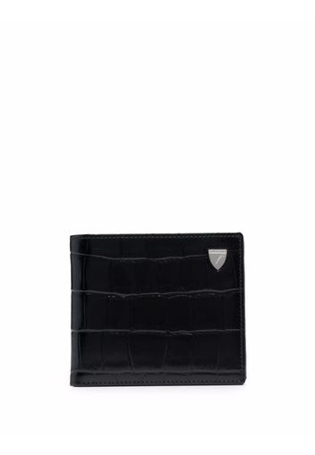Aspinal Of London croc-effect bi-fold wallet - Nero