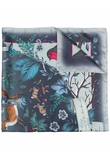 Aspinal Of London Robin silk scarf - Blu