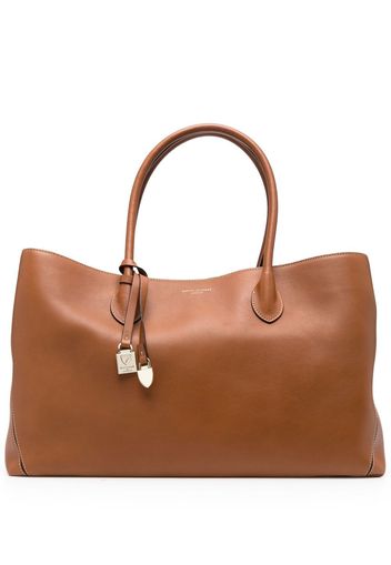 Aspinal Of London Borsa tote con stampa in pelle - Marrone