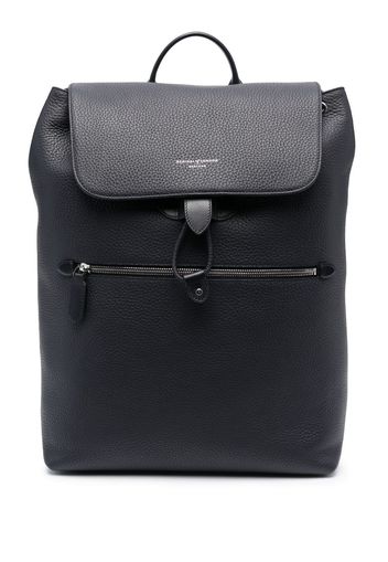 Aspinal Of London Reporter grained-leather backpack - Blu