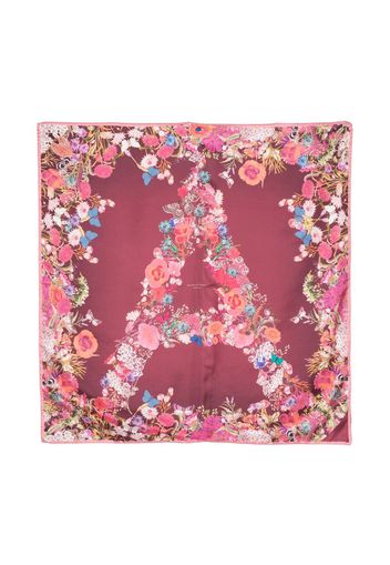 Aspinal Of London floral-print silk scarf - Rosso