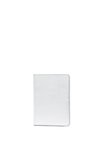 Aspinal Of London metallic pebbled-leather passport holder - Argento