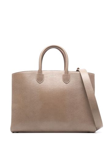 Aspinal Of London Madison lizard-effect tote bag - Toni neutri