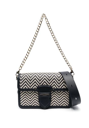 Aspinal Of London Resort chevron leather shoulder bag - Blu