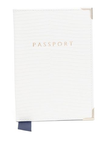 Aspinal Of London Plain Passport lizard cover - Bianco