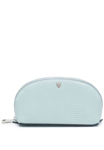 Aspinal Of London small leather make-up bag - Blu