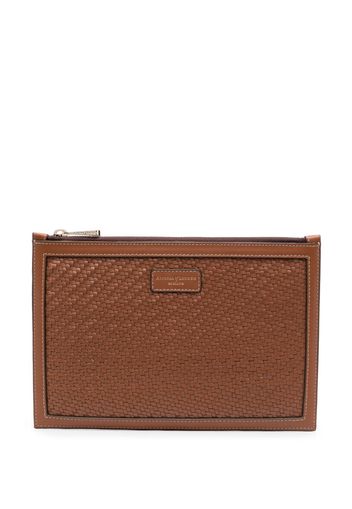 Aspinal Of London large Essential leather clutch bag - Marrone