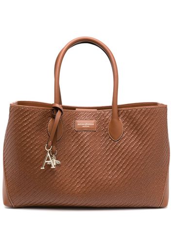 Aspinal Of London London weave leather tote bag - Marrone