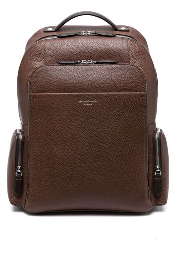 Aspinal Of London Reporter Zip Backpack Tobacco Pebble - Marrone