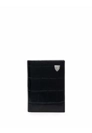 Aspinal Of London crocodile-effect bi-fold cardholder - Nero