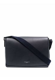 Aspinal Of London Reporter grained-effect messenger bag - Blu