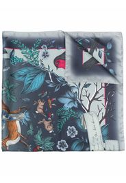 Aspinal Of London Robin silk scarf - Blu