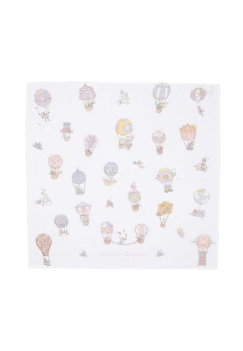 Atelier Choux graphic-print organic-cotton blanket - Bianco