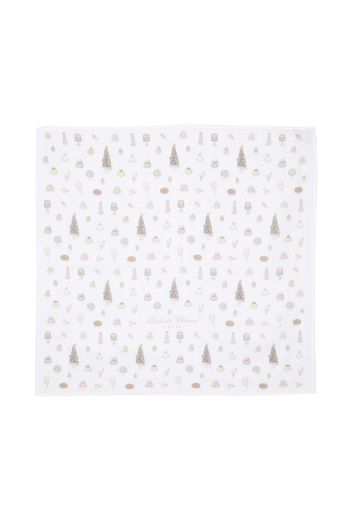 Atelier Choux cake-print organic-cotton blanket - Bianco