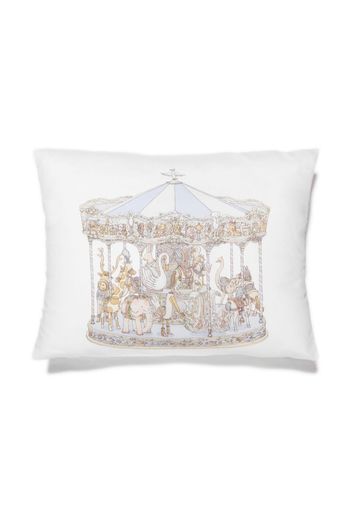 Atelier Choux Carousel-print satin cushion - Bianco