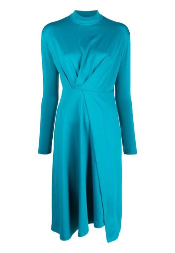 Atlein gathered-front midi dress - Blu