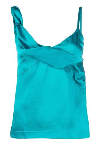 Atlein asymmetric twist satin cami - Blu