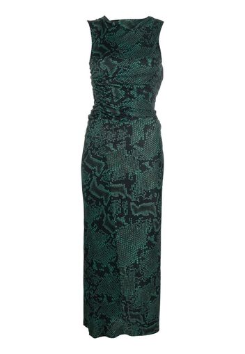 Atlein snakeskin-print pencil dress - Verde