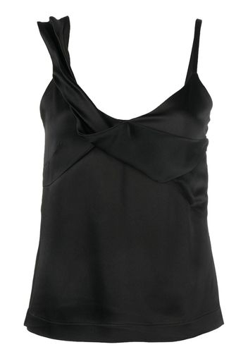 Atlein asymmetric twist satin cami - Nero