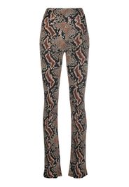 Atlein snakeskin-print flared trousers - Nero