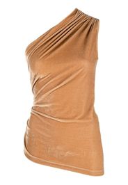 Atlein one-shoulder velvet top - Marrone