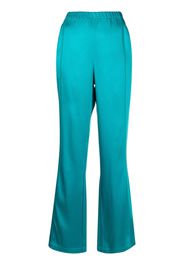 Atlein high-waisted flared satin trousers - Blu