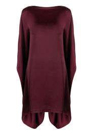 Atlein satin cape-sleeve midi dress - Rosso