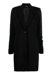 Atlein ruched-sleeve wool blazer dress - Nero