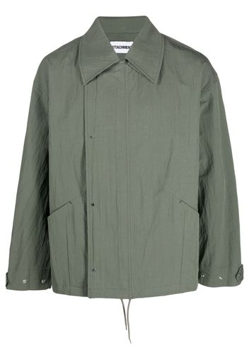 Attachment drawstring shirt jacket - Verde