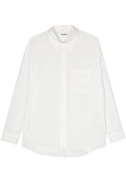 Attachment crinkled long-sleeve shirt - Bianco