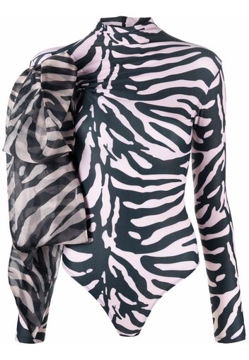 Atu Body Couture animal-print bow detail bodysuit - Toni neutri