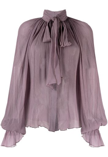 Atu Body Couture pussy-bow silk blouse - Viola