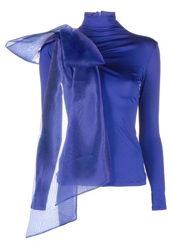 Atu Body Couture bow-detail turtle neck top - Blu